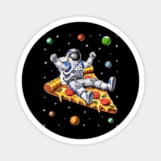 Astronaut Riding Pizza Slice Magnet